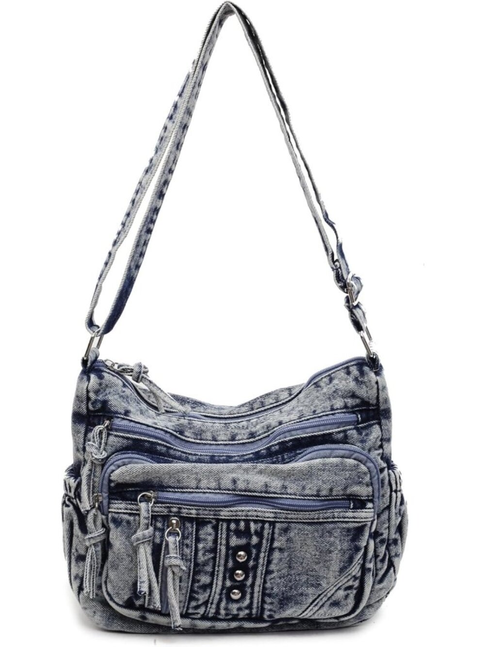 Stylish Denim Crossbody Bag for Women - Blue Jean Shoulder Handbag Purse